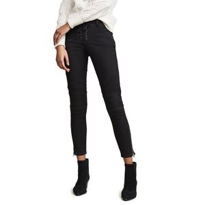 JOIE Adorea •25• Lace Up Jeans Black Skinny Moto Zipped Hem $165 SOLD OUT